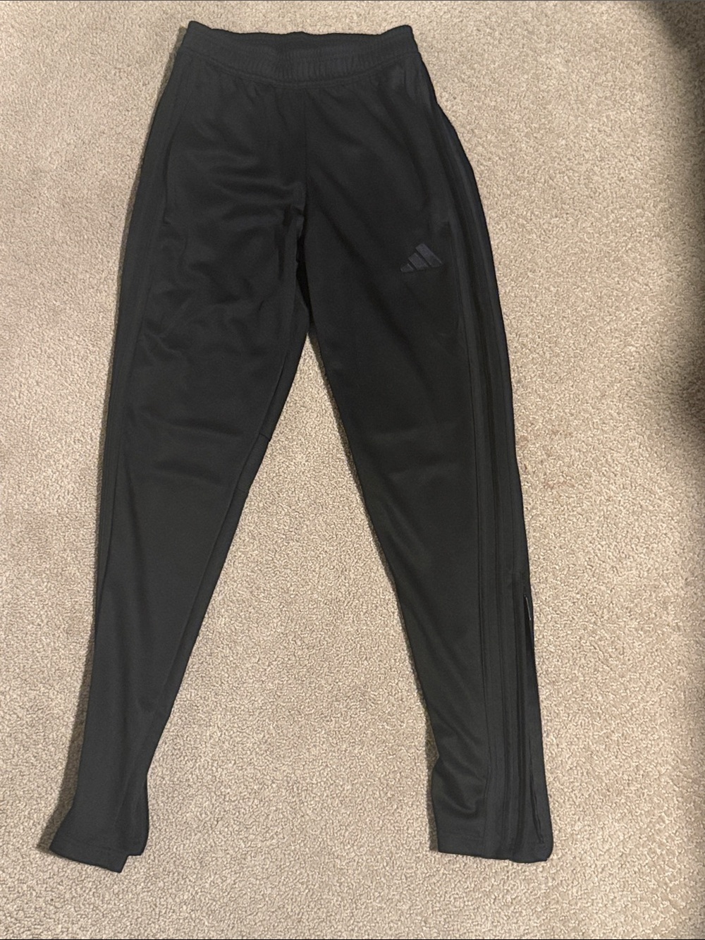 adidas Black Mens Jogger Track Pants with Subtle Stripes